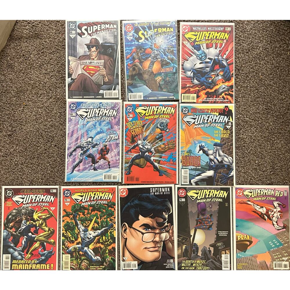 Superman The Man of Steel #66 - 75, 77 (1993 DC) Lot of 11 - 2 KEYS